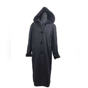 Vintage Mario De Pinto Women's Hooded Wool Trenchcoat 4-Button Read For Msrmnts